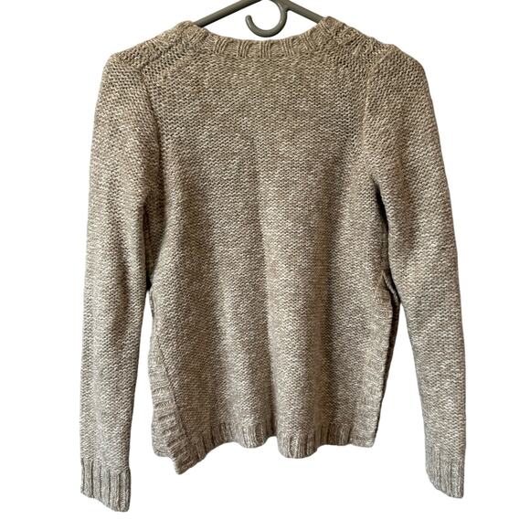 Madewell Cotton Alpaca Fisherman Oatmeal Knit Cozy Peasant Pullover Sweater S - Picture 2 of 7